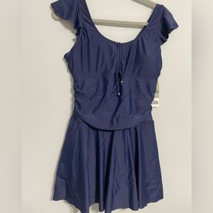 Dark blue and one piece bikini 👙 size XL